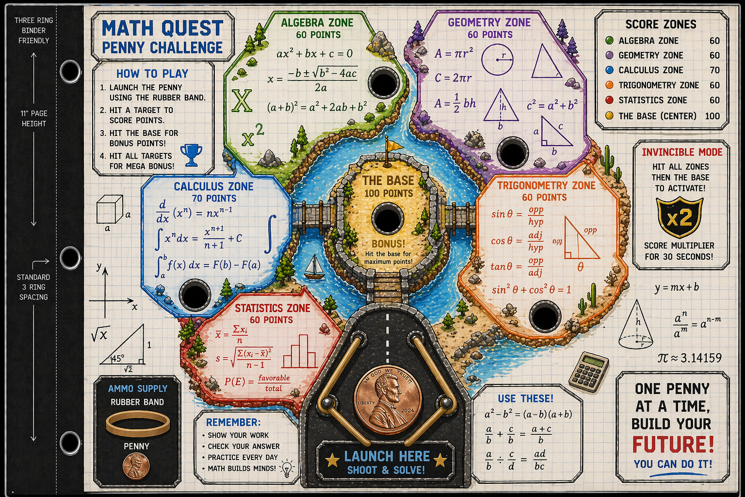 Mathematics Formula Penny Shooter